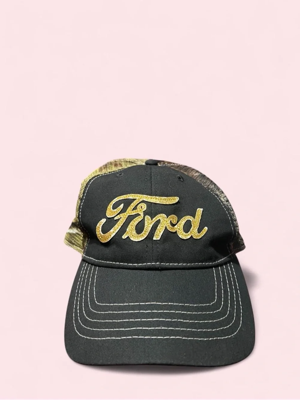 Ford Black Cap with Gold Script Embroidery